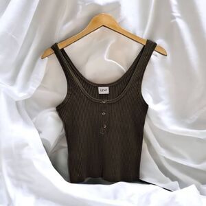 LINI for Bloomingdale's Callie Tank Top Army Medium